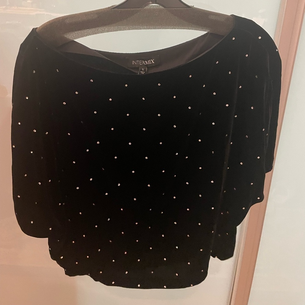 Intermix Velvet Dolman Blouse with Diamond detail